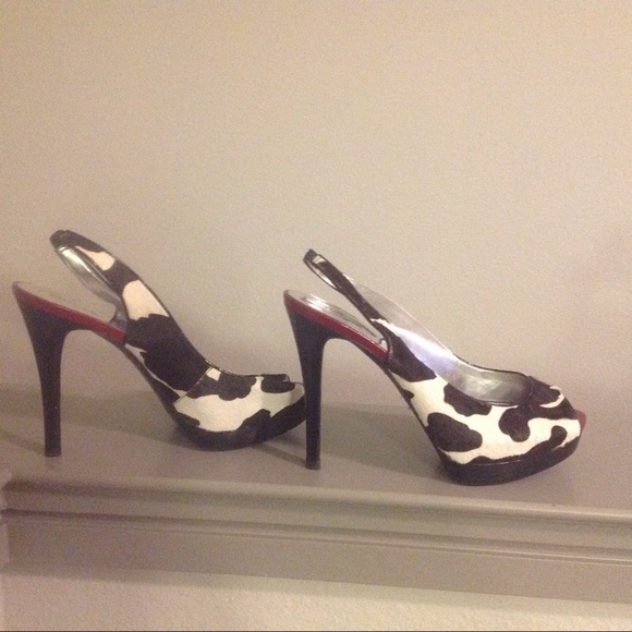 Guess platform animal print sling backs - Picture 1 of 4